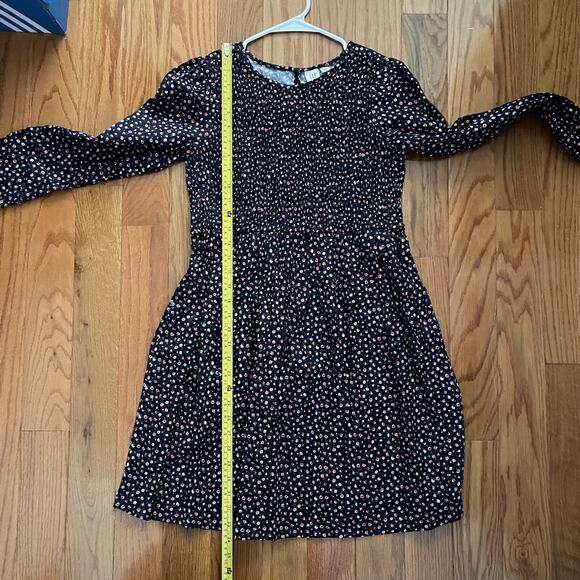 Gap Kids XXL Girls Smocked Floral Prairie Dress Navy Blue Boho Cottagecore - Picture 6 of 6